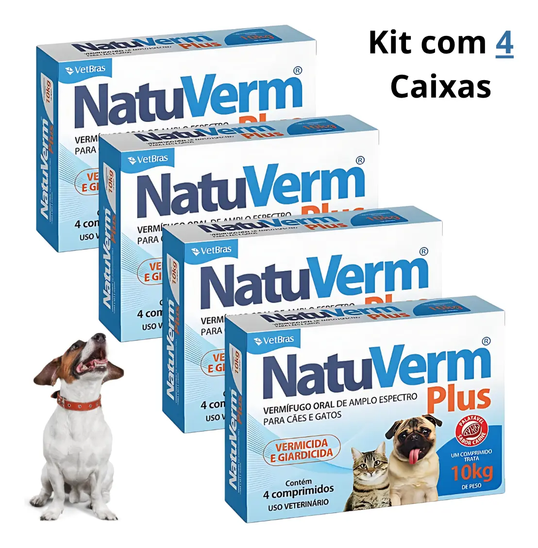 Vermífugo NatuVerm Plus para cães e gatos — 16 comprimidos